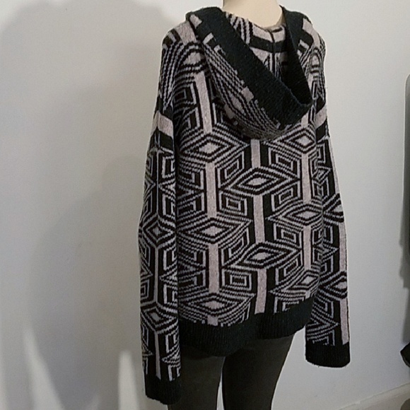 free people  wool lined pull over hoodie sweater S - Picture 5 of 8